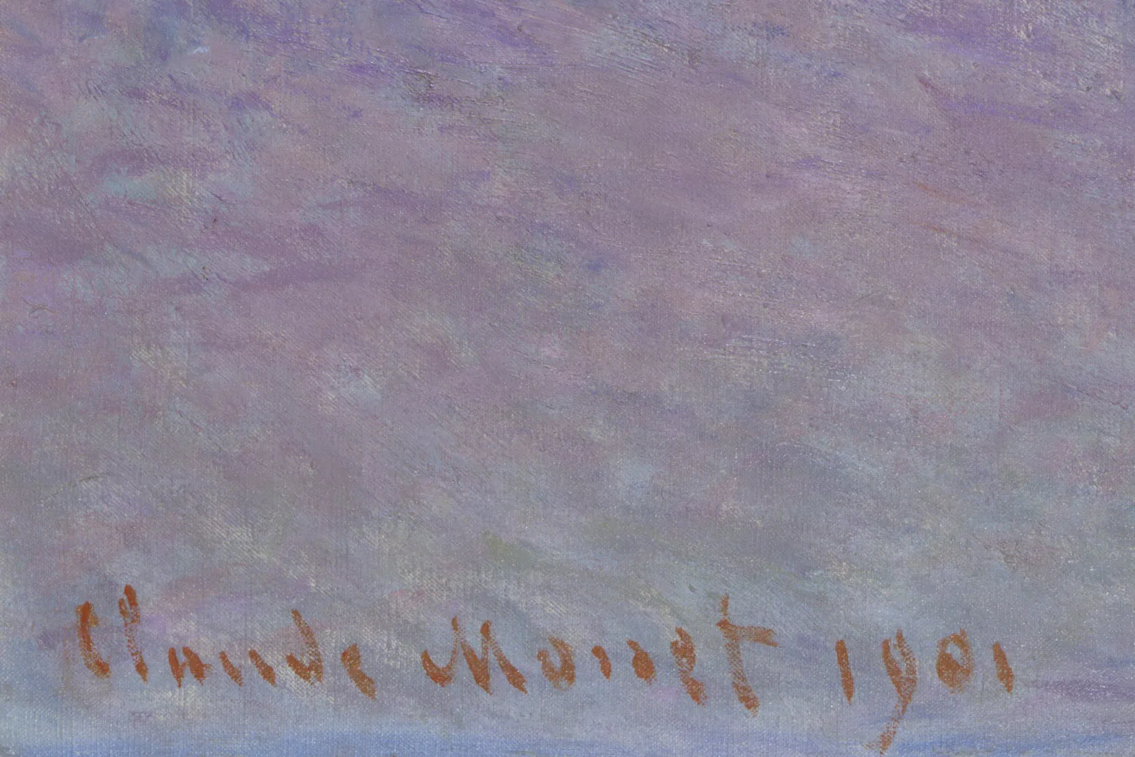 印象派莫奈油画《维特伊风景》局部 (5)