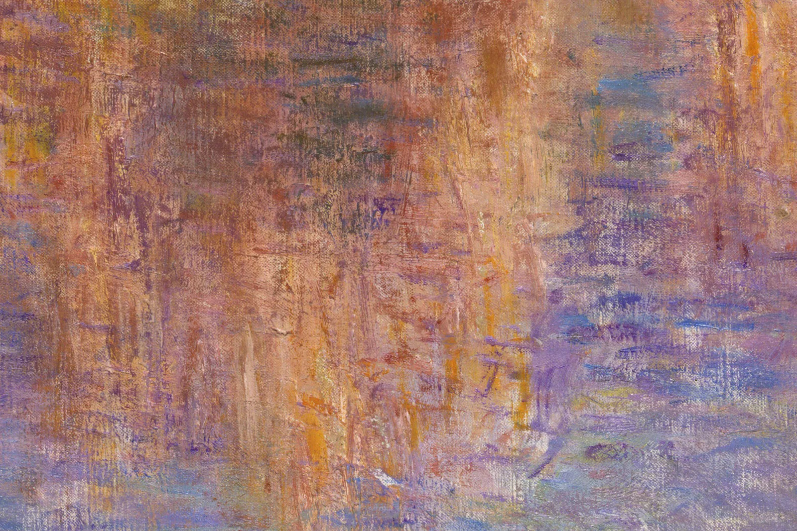 印象派莫奈油画《维特伊风景》局部 (3)