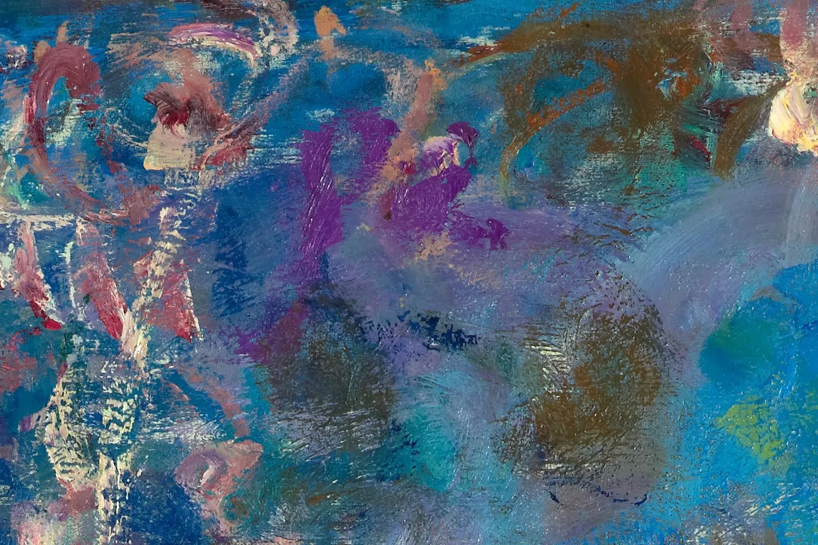 印象派莫奈油画作品《紫藤花》局部 (3)