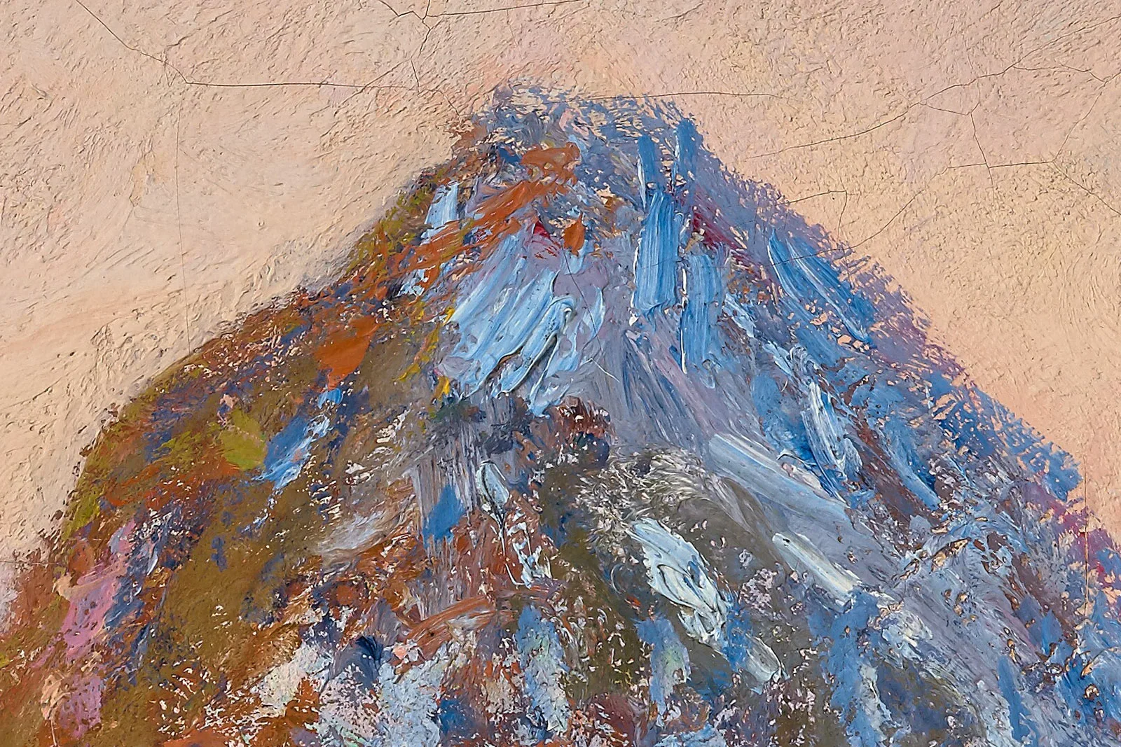 克劳德·莫奈油画《清晨的干草堆雪景》高清大图局部 (1)