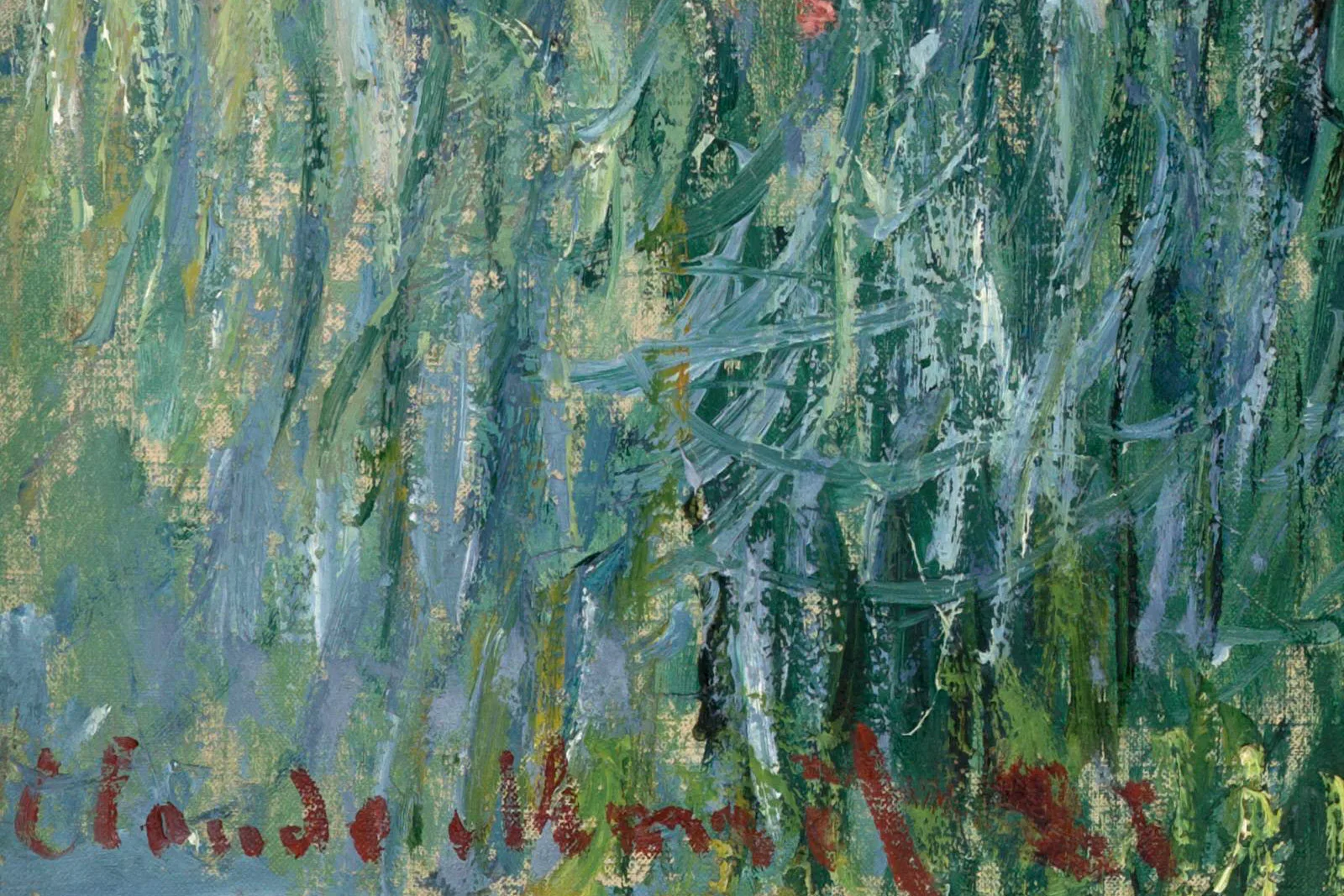 印象派莫奈油画风景《维特伊圣马丁岛小径》局部 (7)