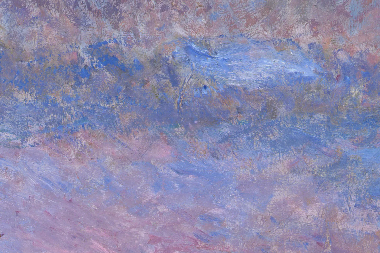 莫奈油画《落日雪霁时的干草堆》局部 (3)