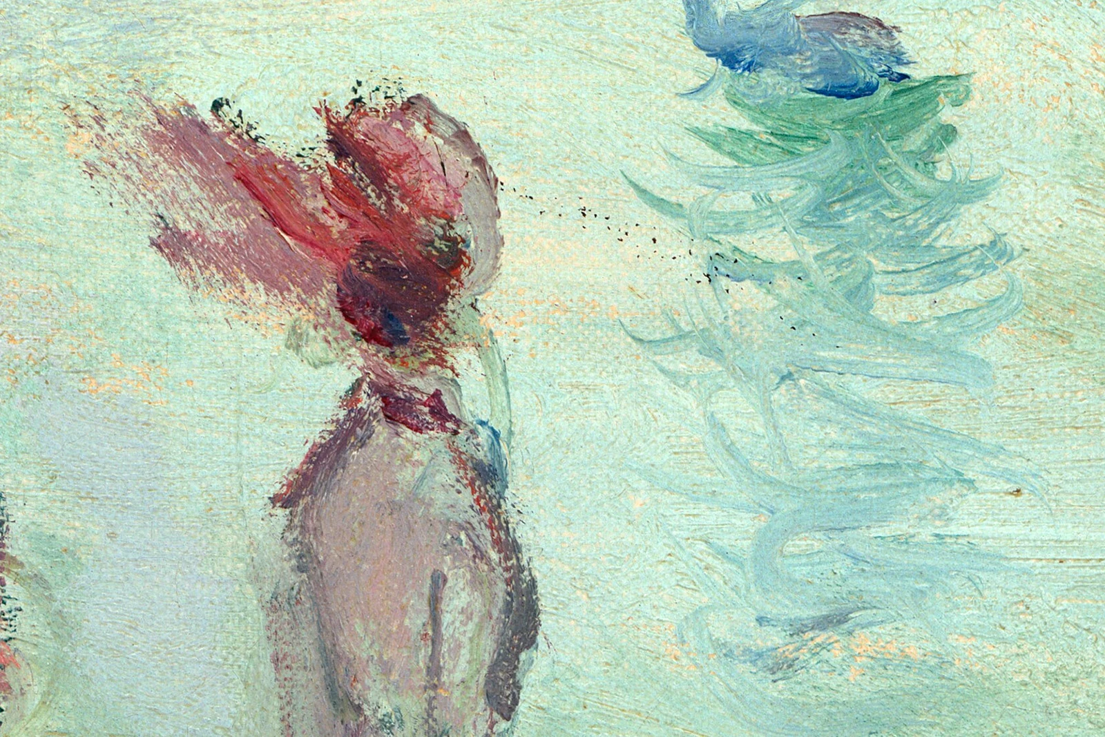 克劳德·莫奈风景画《普维尔悬崖》高清大图局部 (2)