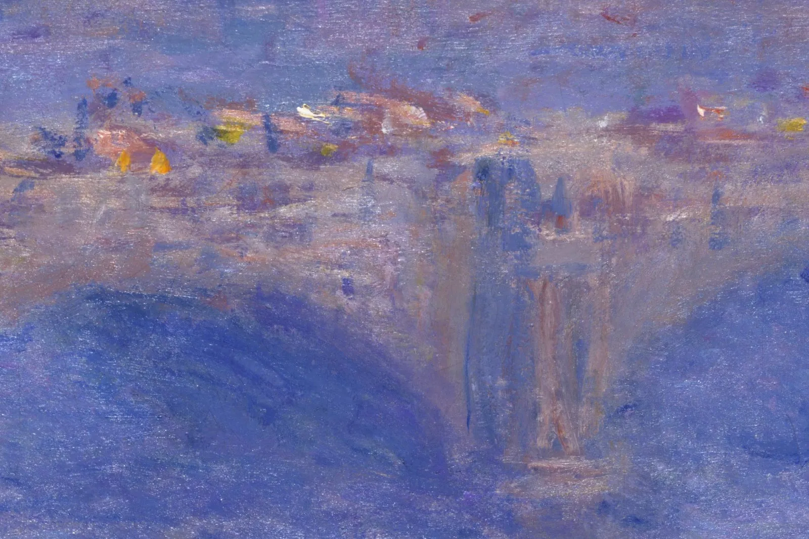 印象派莫奈油画《滑铁卢桥,日光映象》局部 (1)