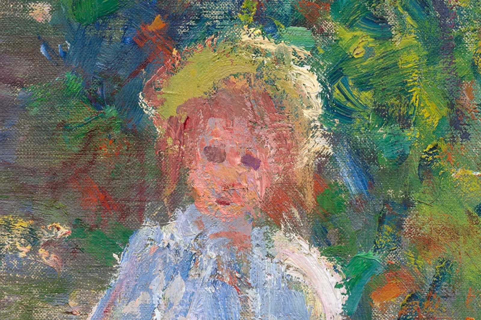 印象派莫奈油画作品《维特伊的艺术家花园》高清大图局部 (1)