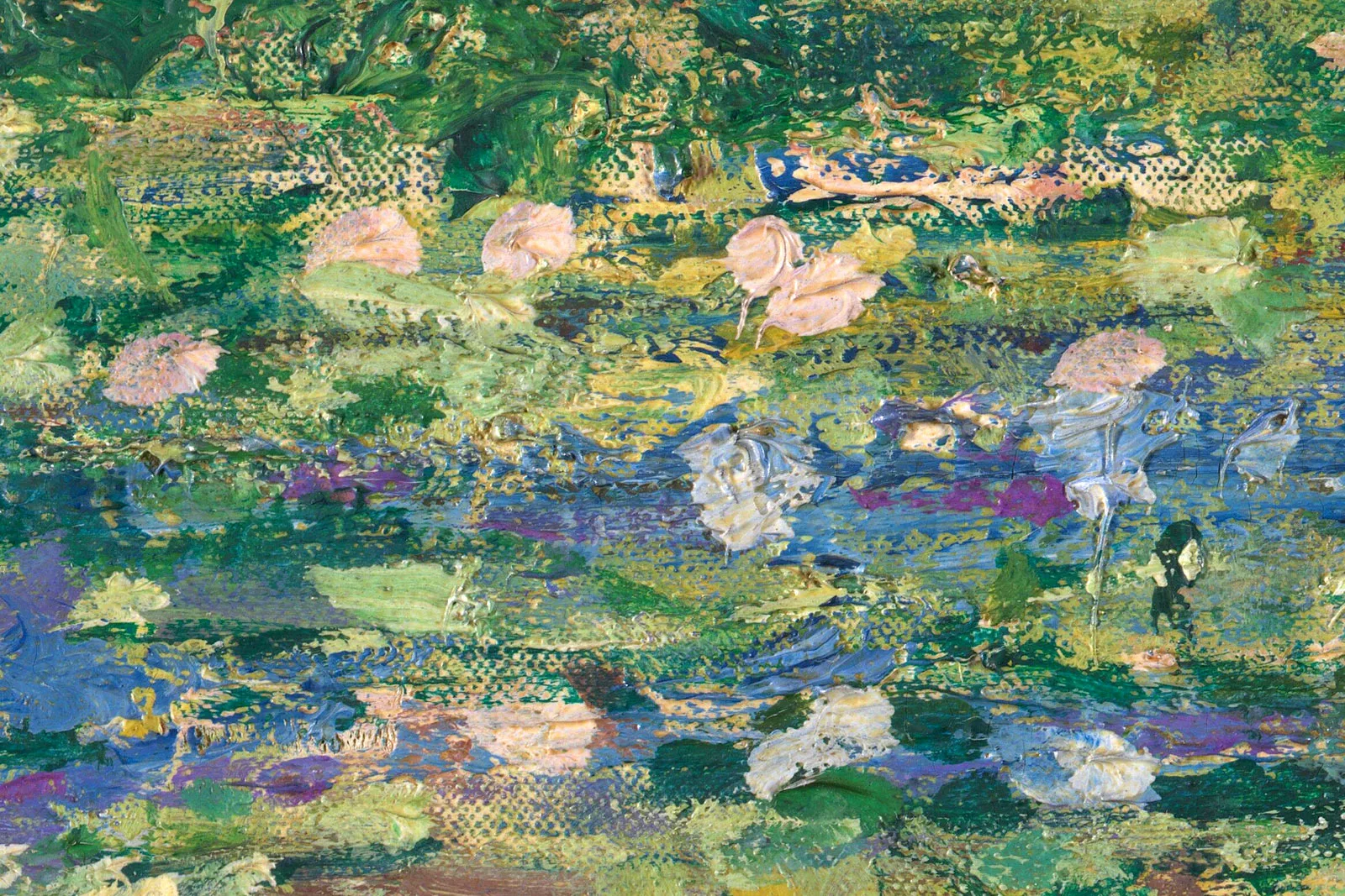 印象派莫奈作品《睡莲池》超高清大图局部 (5)