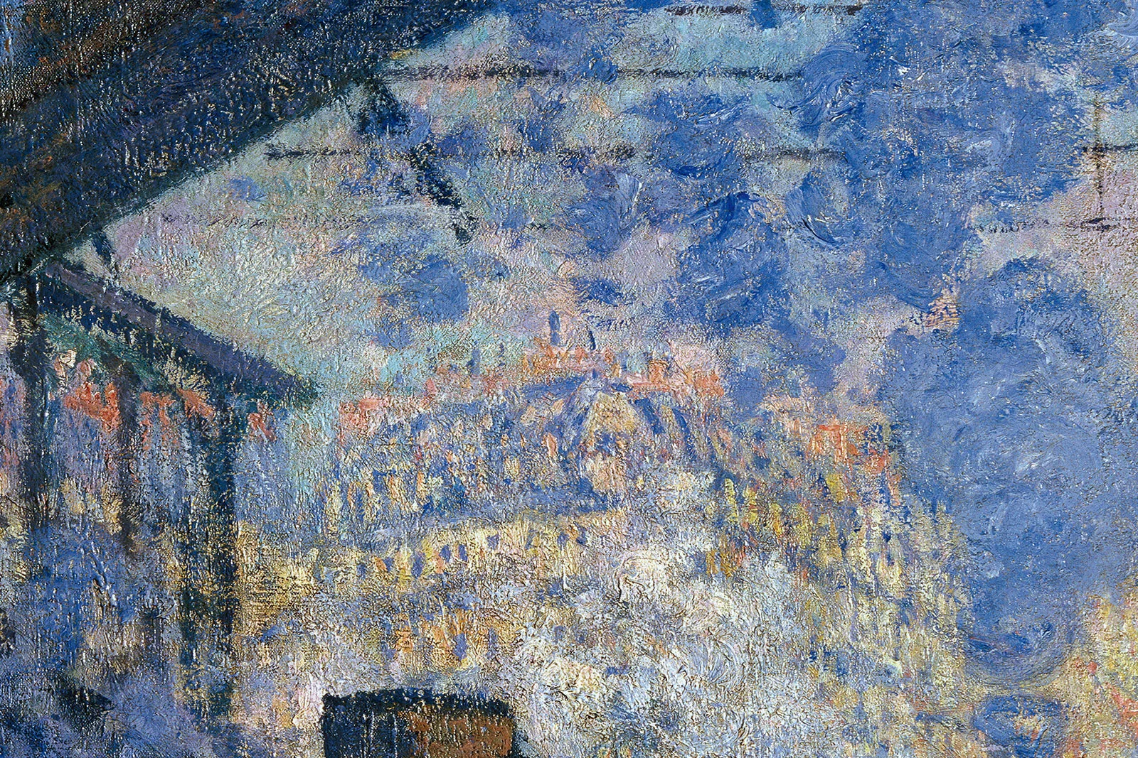 克劳德·莫奈油画《圣拉扎尔车站》局部 (3)