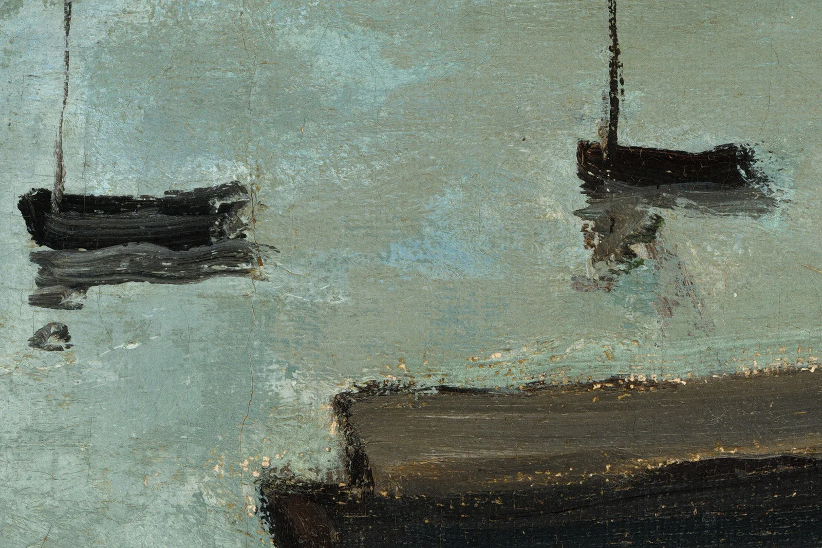 莫奈海景画《圣阿德雷斯》高清大图局部 (4)