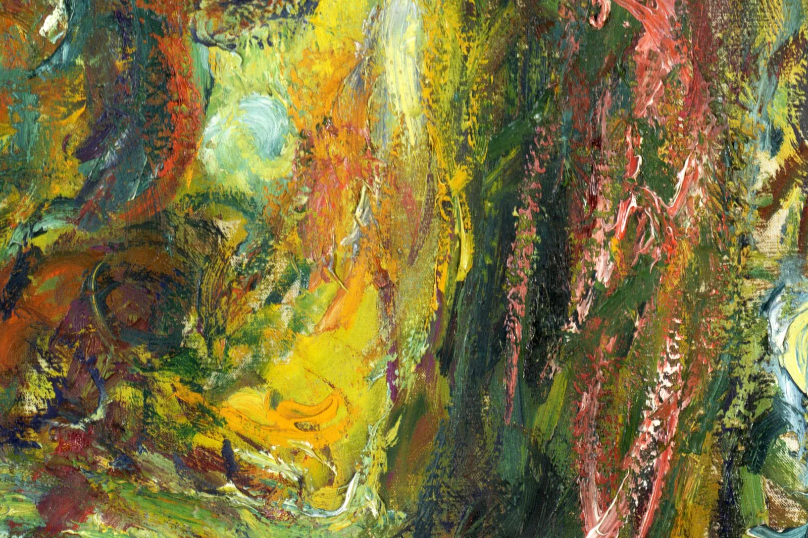 印象派莫奈油画《垂柳》局部 (4)