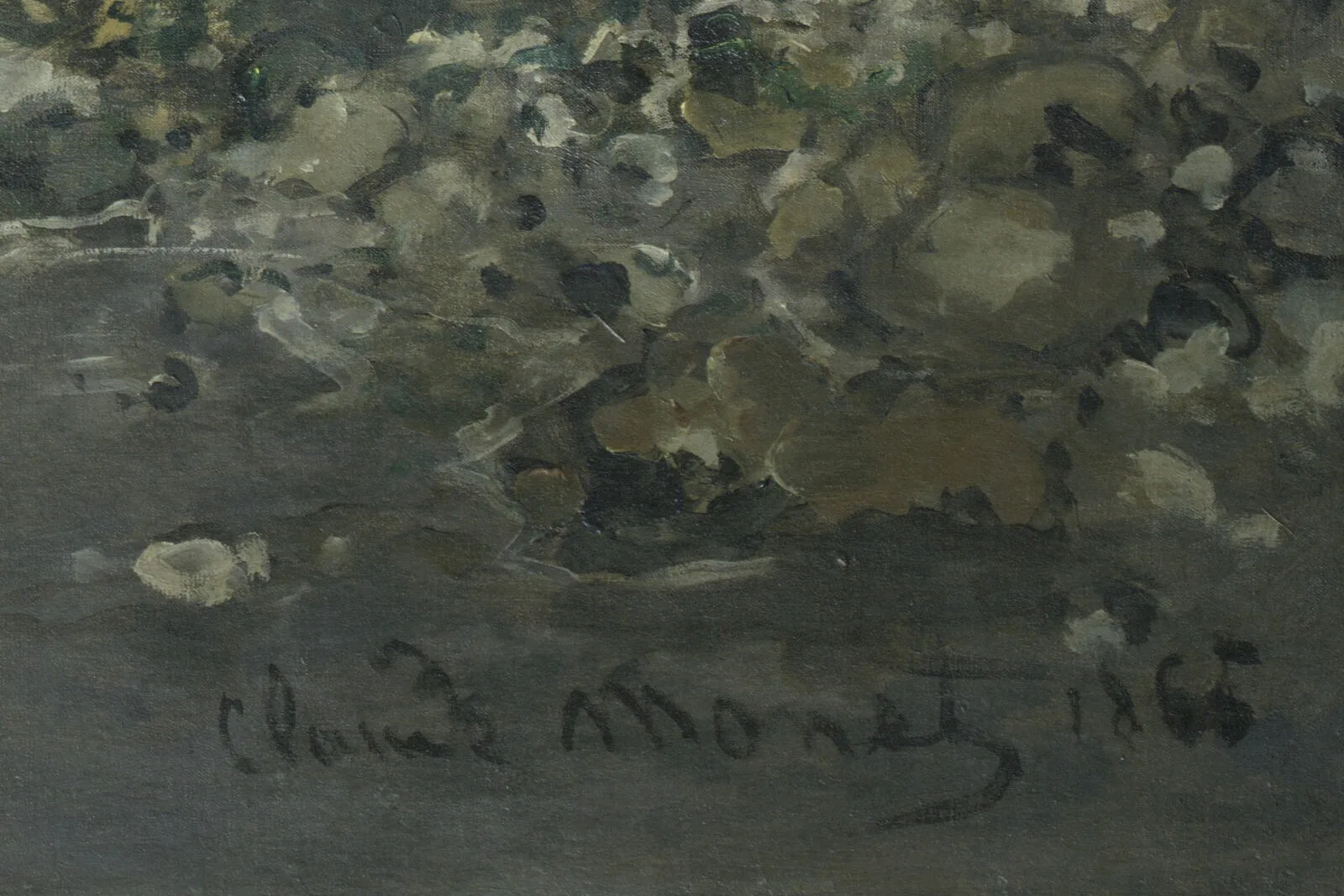 莫奈油画风景《退潮时的拉埃沃角》局部 (3)