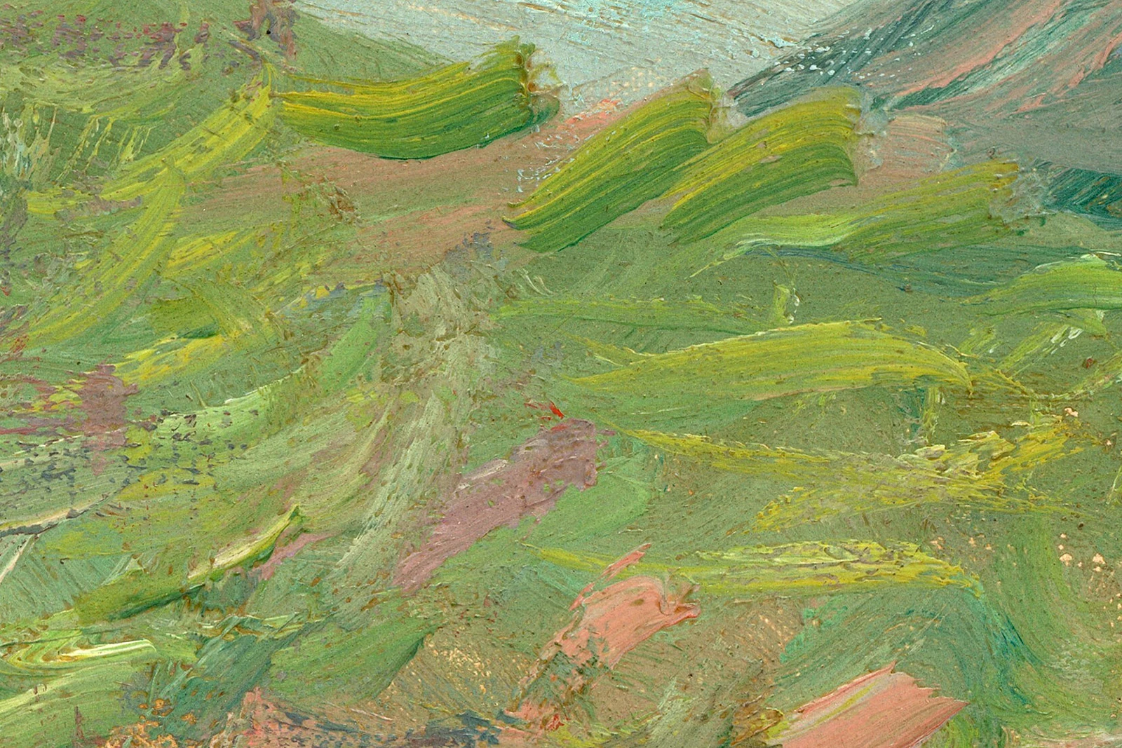 克劳德·莫奈风景画《普维尔悬崖》高清大图局部 (4)