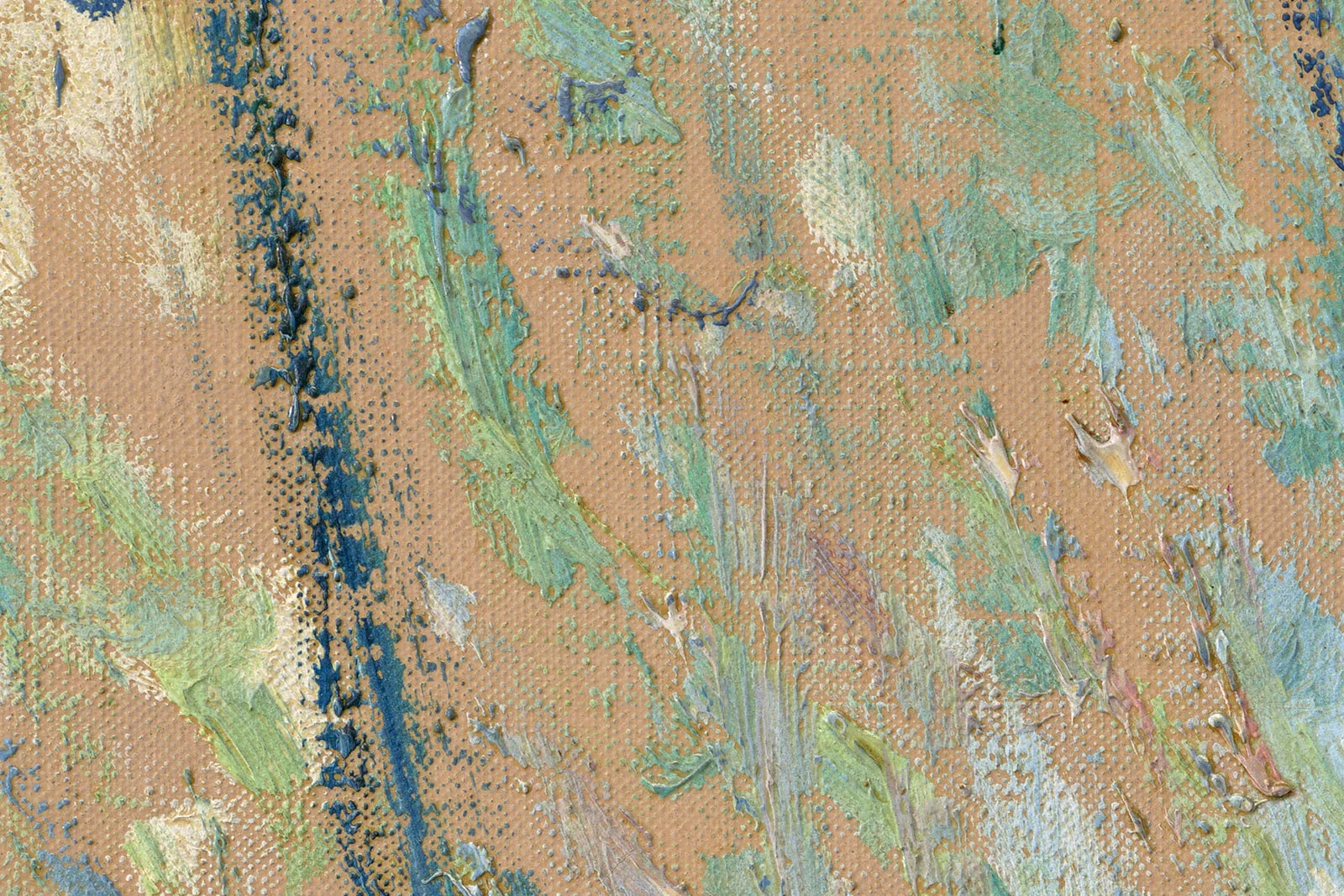 印象派莫奈油画作品《坐在柳树下的女子》超高清大图局部 (6)