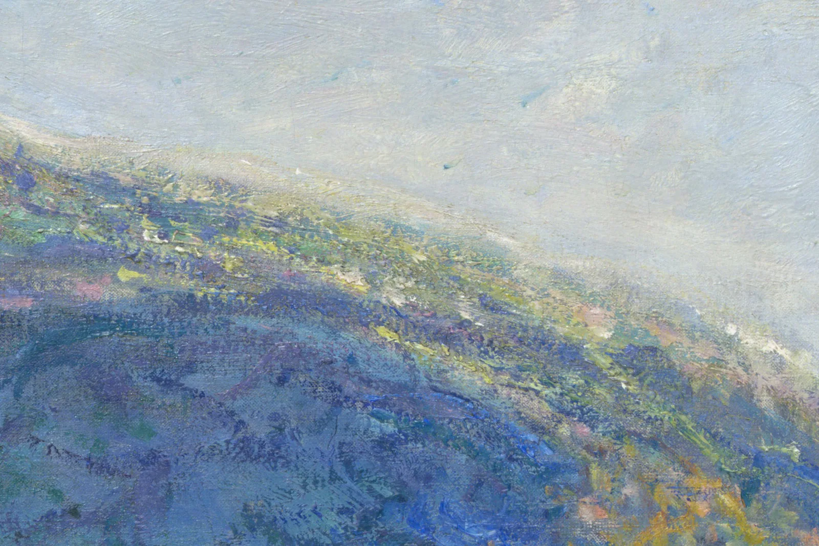 印象派莫奈油画风景《小克勒兹河》高清大图局部 (2)