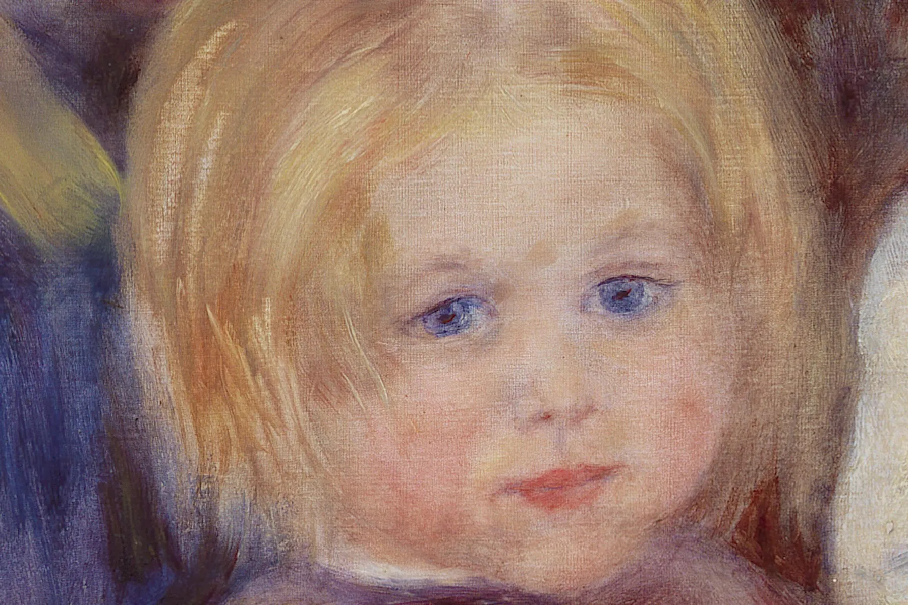 雷诺阿油画人物《伯内瓦尔的采贝女》局部 (4)