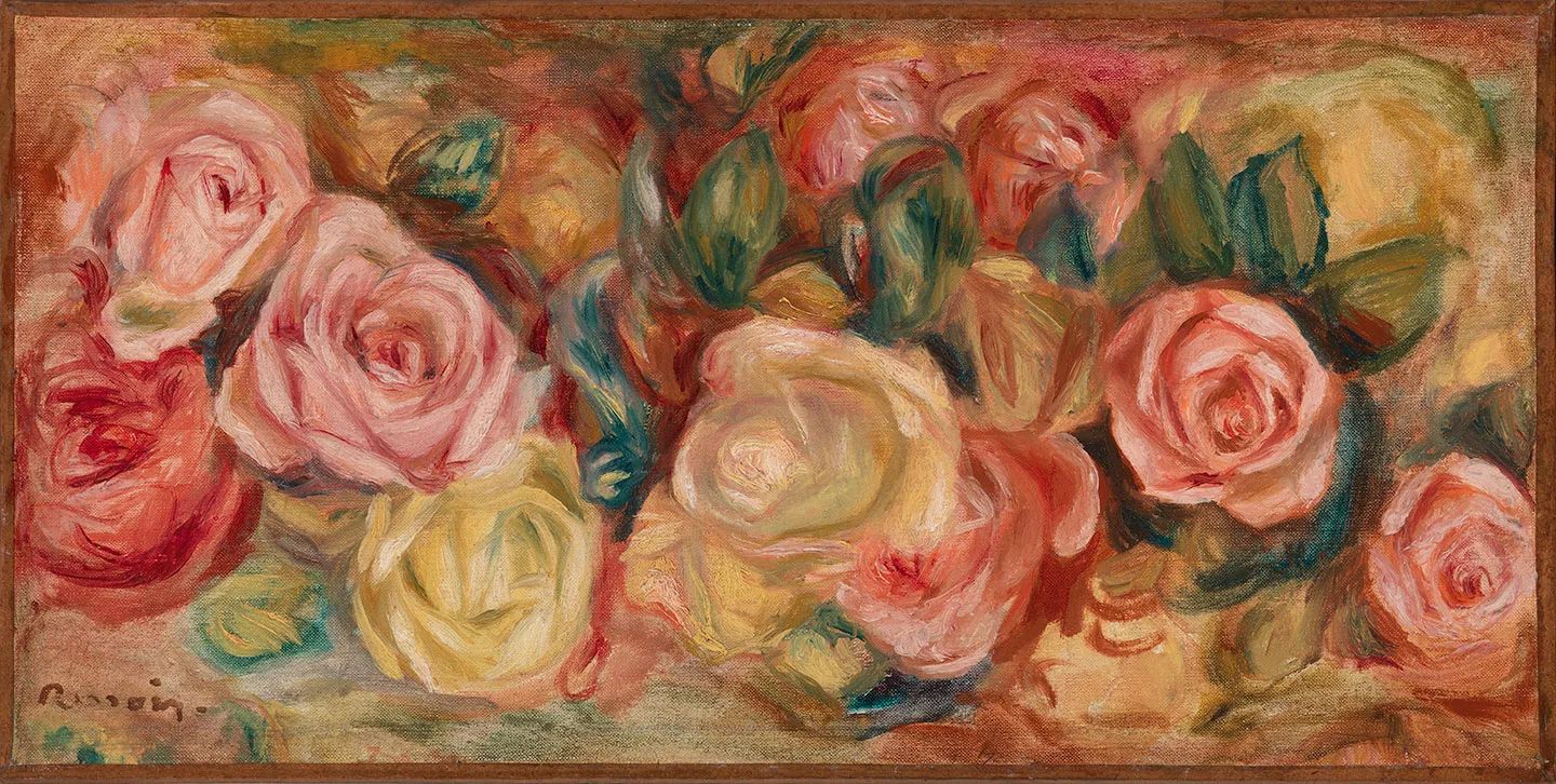 雷诺阿油画花卉《玫瑰》