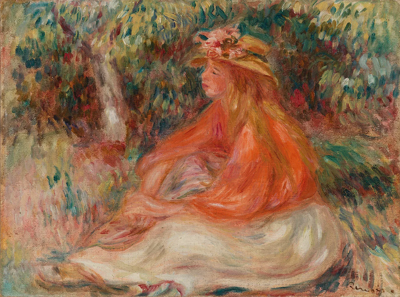 雷诺阿油画人物《坐着的女人》