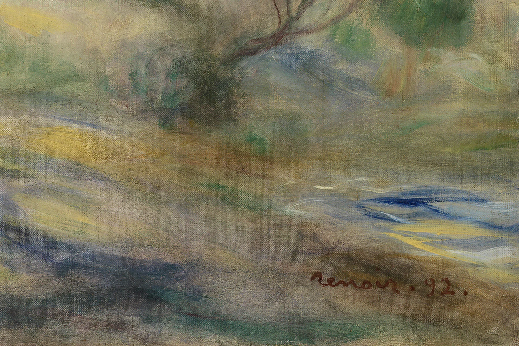 雷诺阿油画风景《努瓦尔穆捷岛雪兹森林》局部 (5)