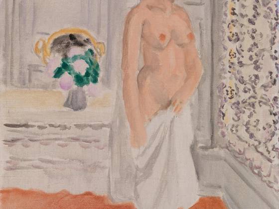 马蒂斯油画作品《窗边站立裸女》