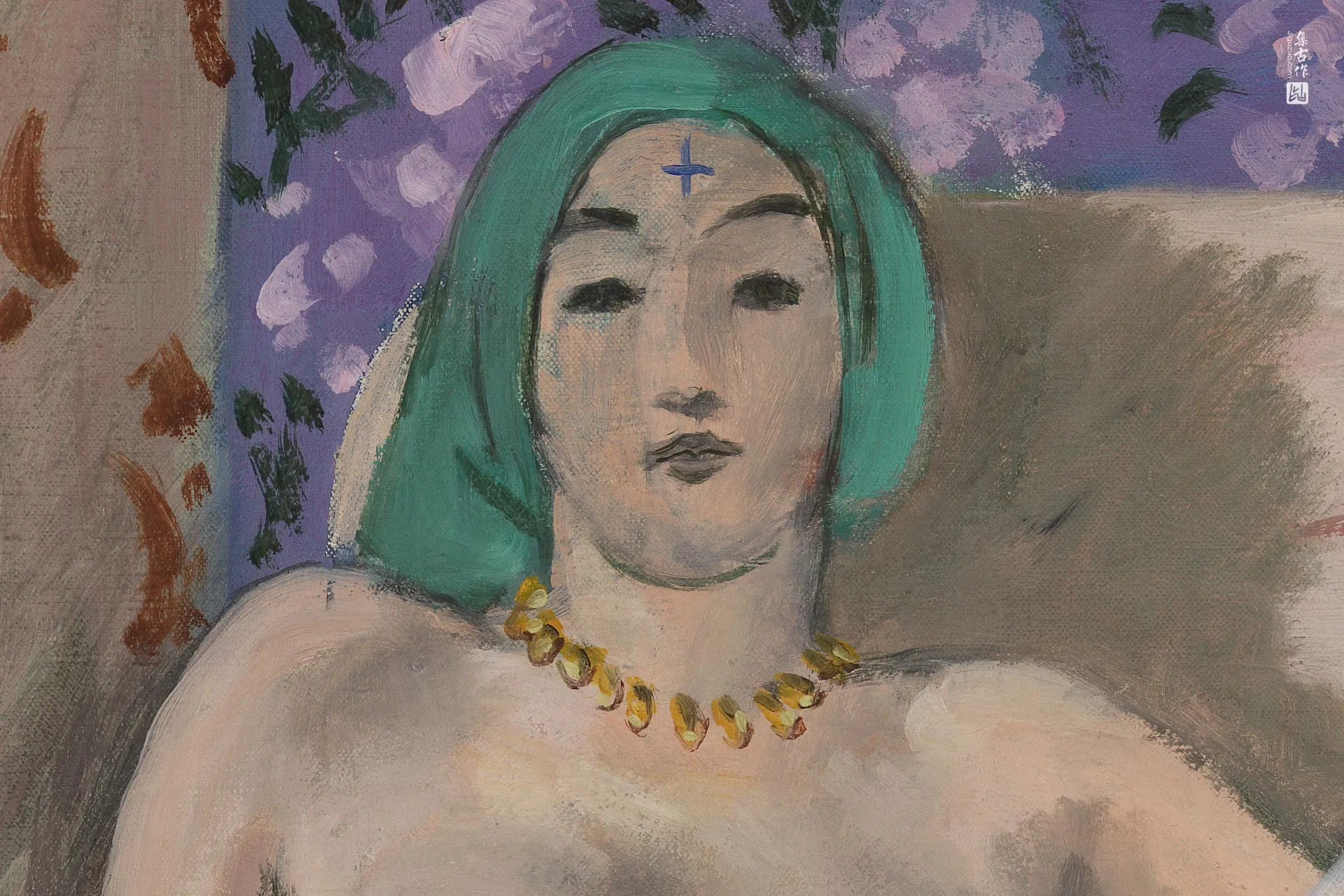 马蒂斯油画作品《摩尔女子》高清局部 (1)