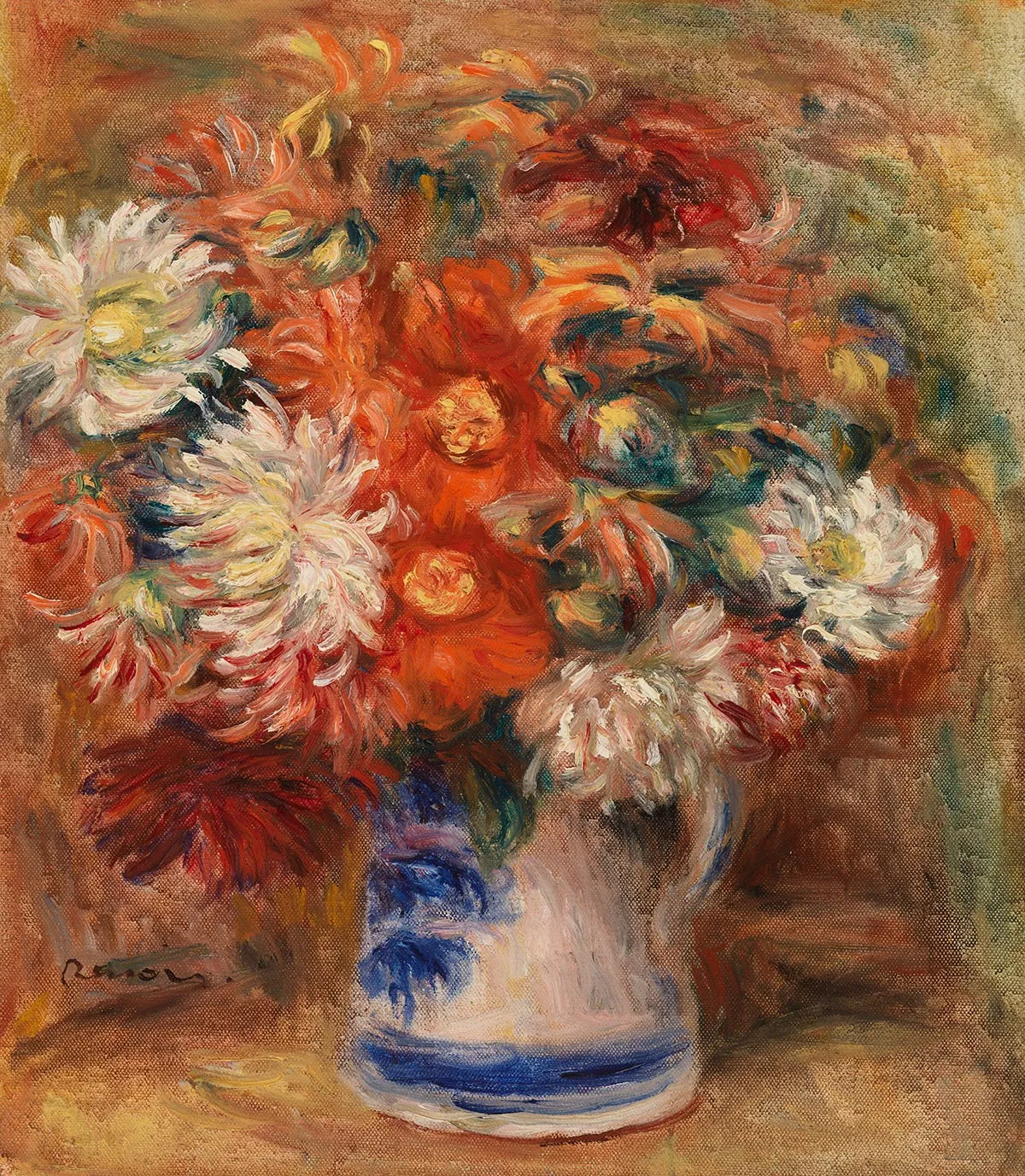 雷诺阿油画花卉《花束》