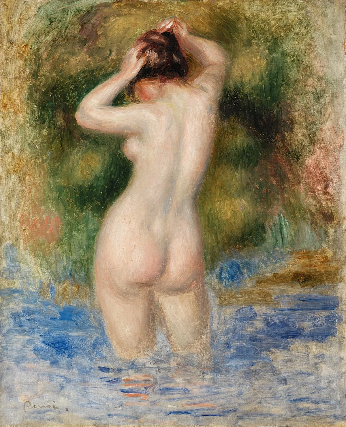雷诺阿油画人物《浴女》