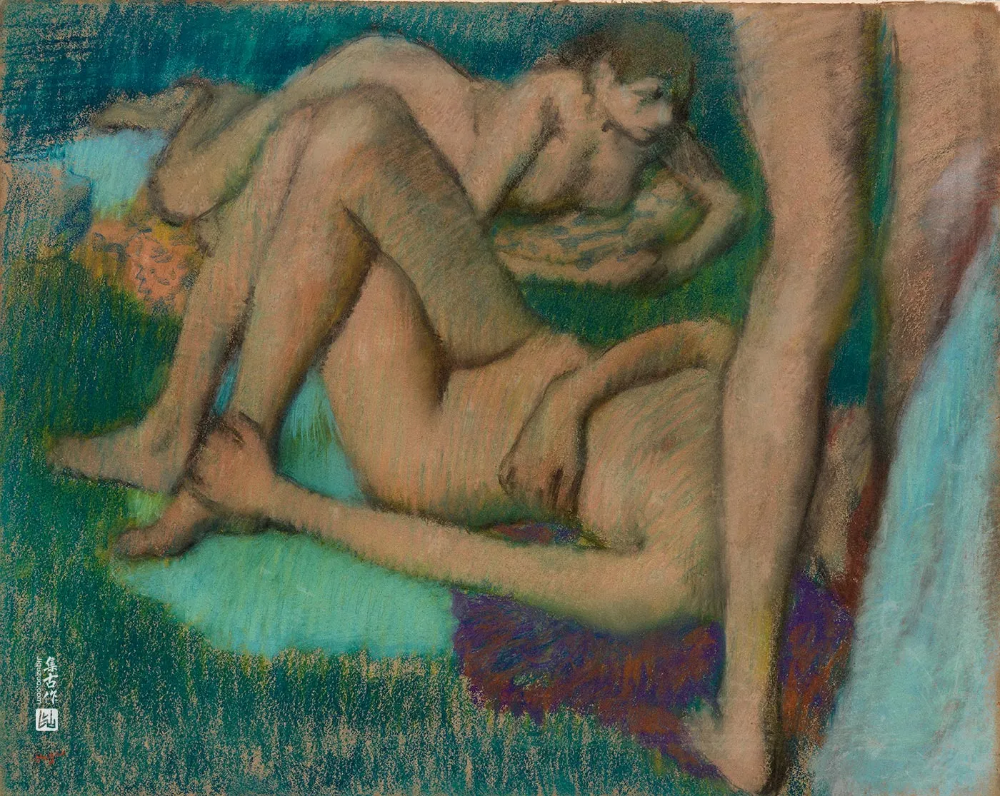 埃德加·德加色粉画《浴女》人物作品