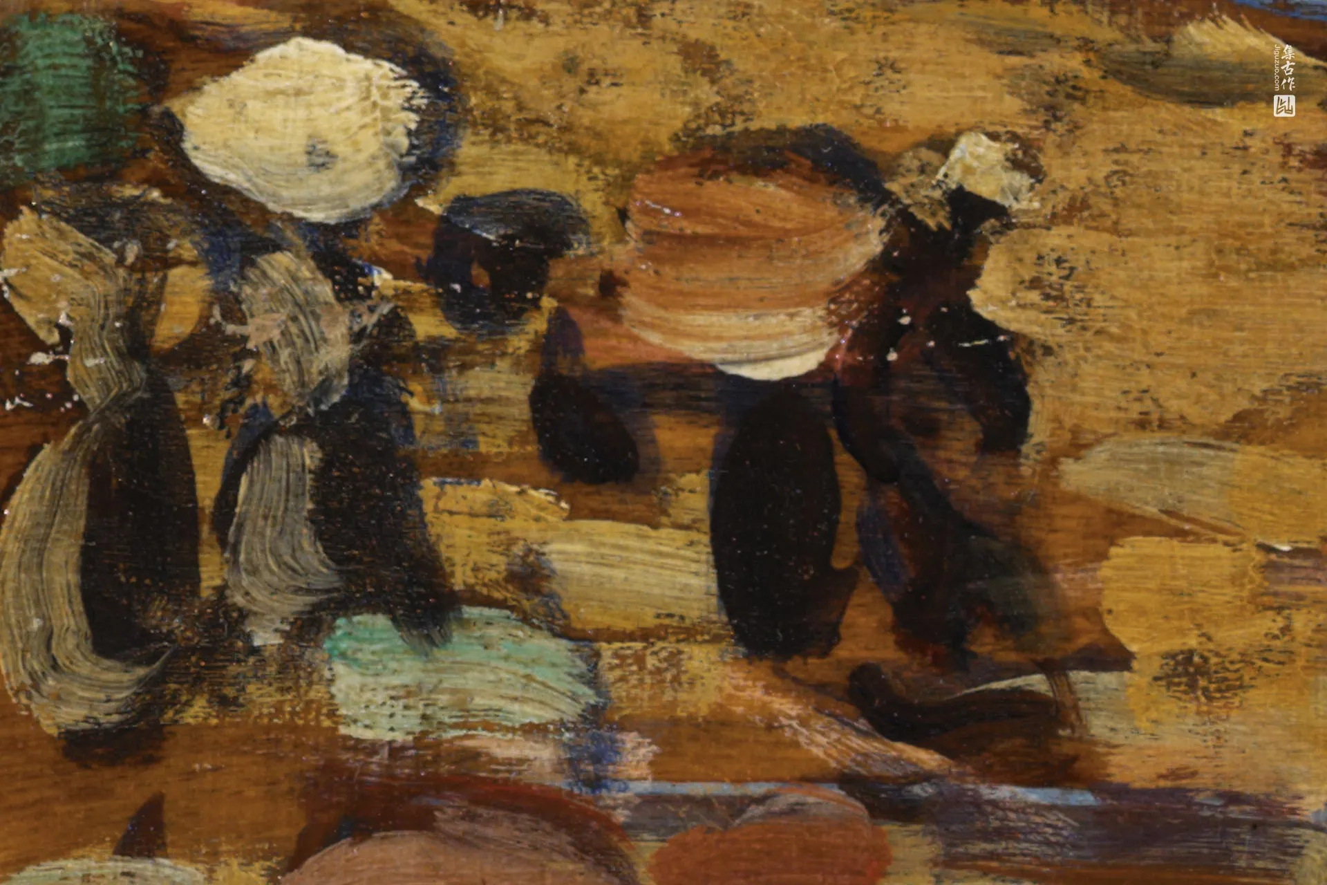 普雷德加斯特《海景——圣马洛》油画作品高清局部 (1)