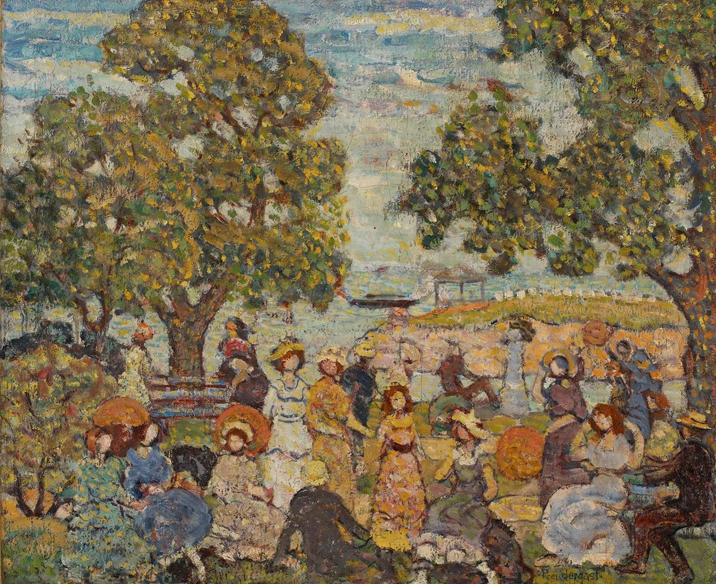 普雷德加斯特《有人物的风景》油画作品
