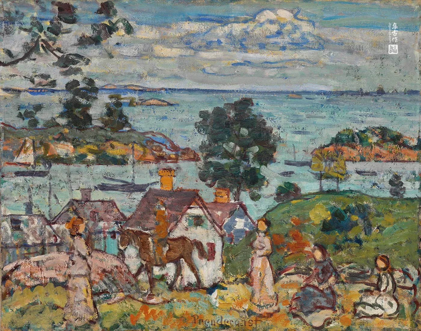 普雷德加斯特《格洛斯特港》油画风景作品