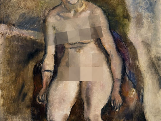 朱勒·帕斯金《 坐在椅子上的裸女》油画人物