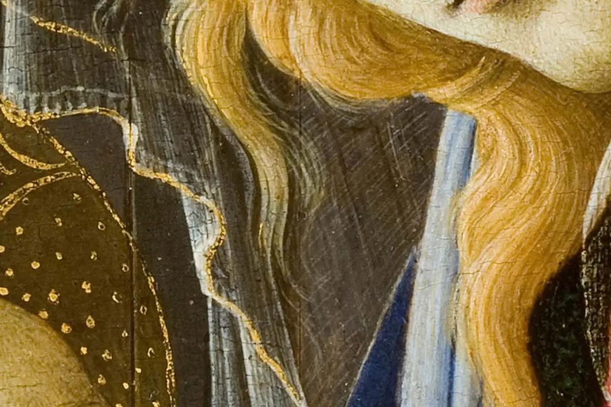 波提切利作品《读书圣母》局部 (4)