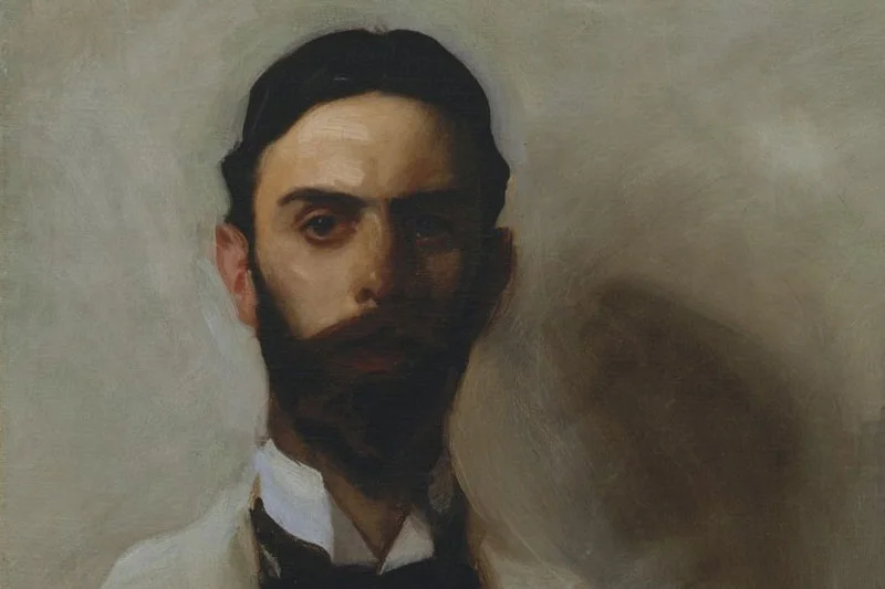 萨金特油画肖像《斯托克斯夫妇》局部 (2)