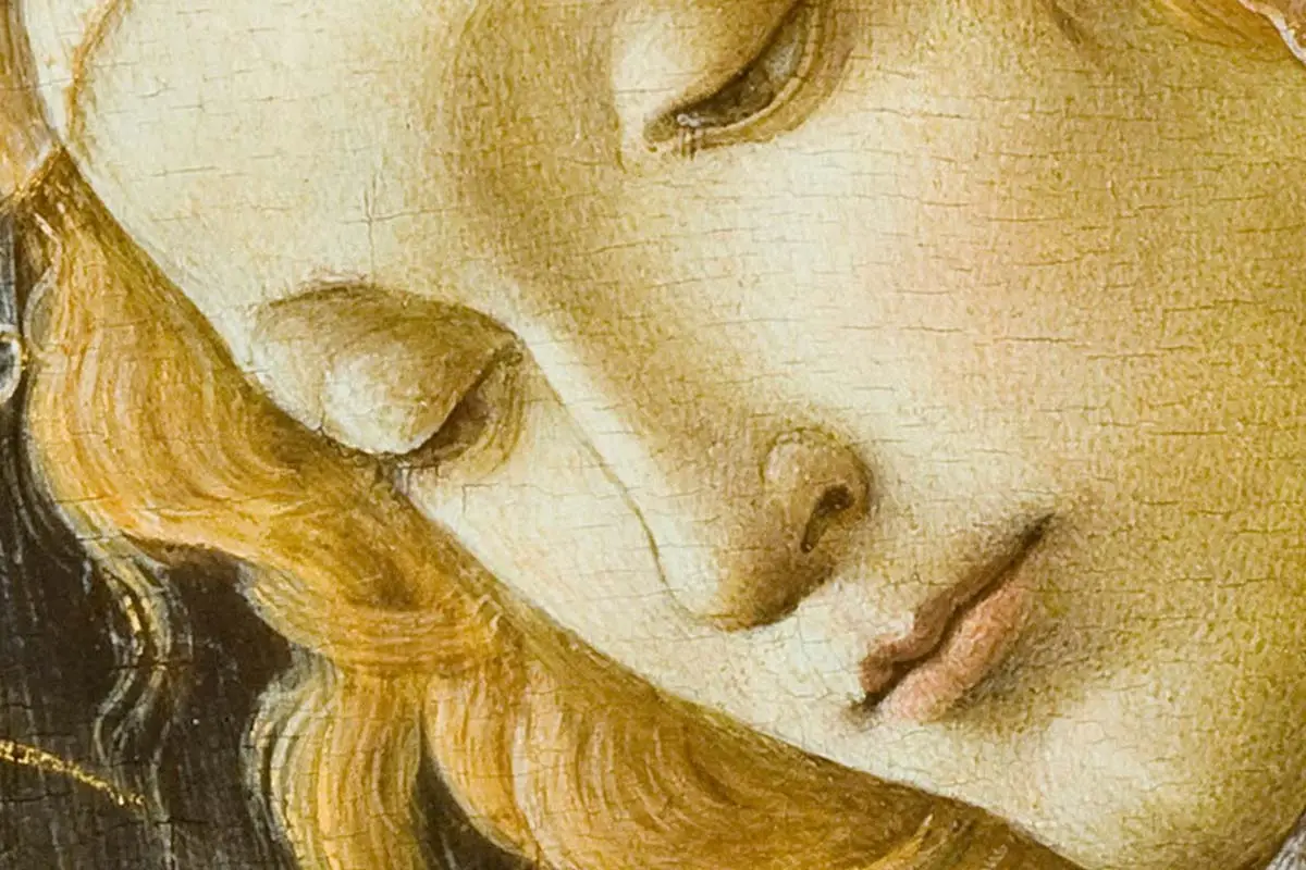 波提切利作品《读书圣母》局部 (1)