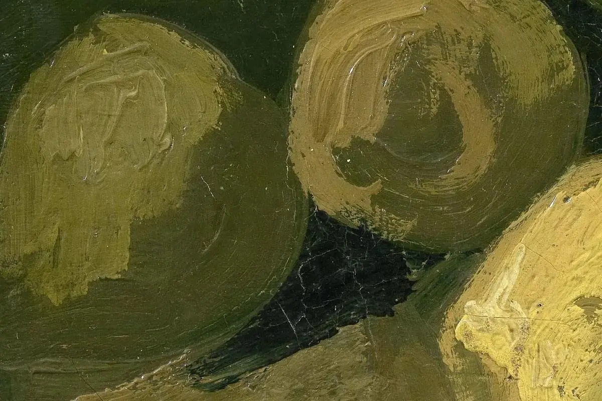 梵高作品《一篮苹果的静物》高清大图局部细节 (6)