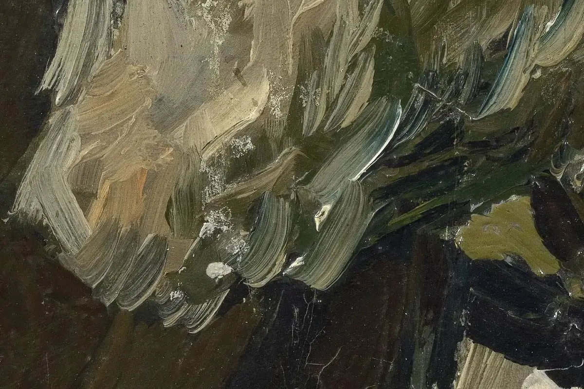 梵高人物肖像画《男老年头像》高清大图局部细节 (5)