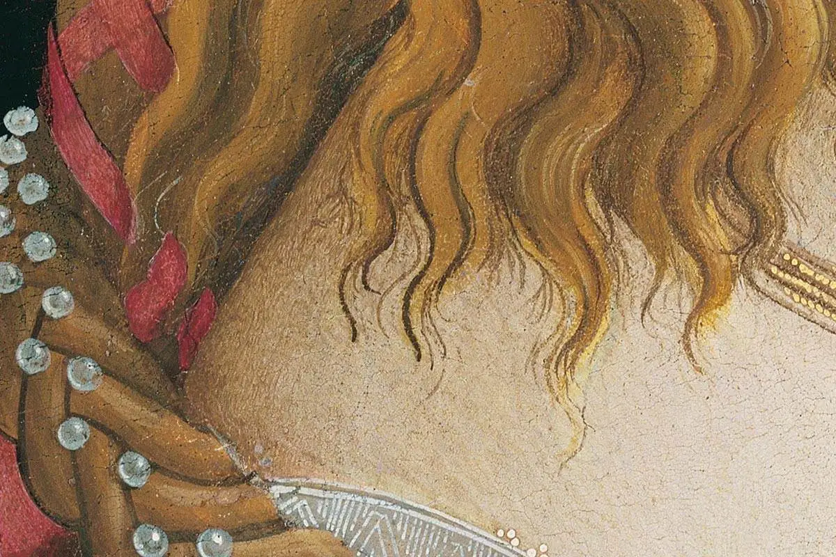 波提切利肖像画作品《西蒙内塔·韦斯普奇》局部 (6)