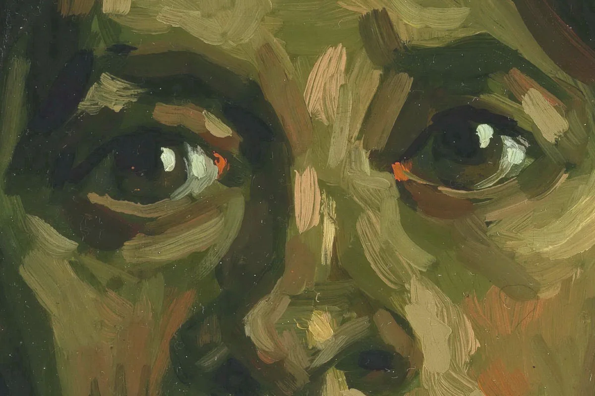 梵高油画头像习作《女人头像》局部 (1)