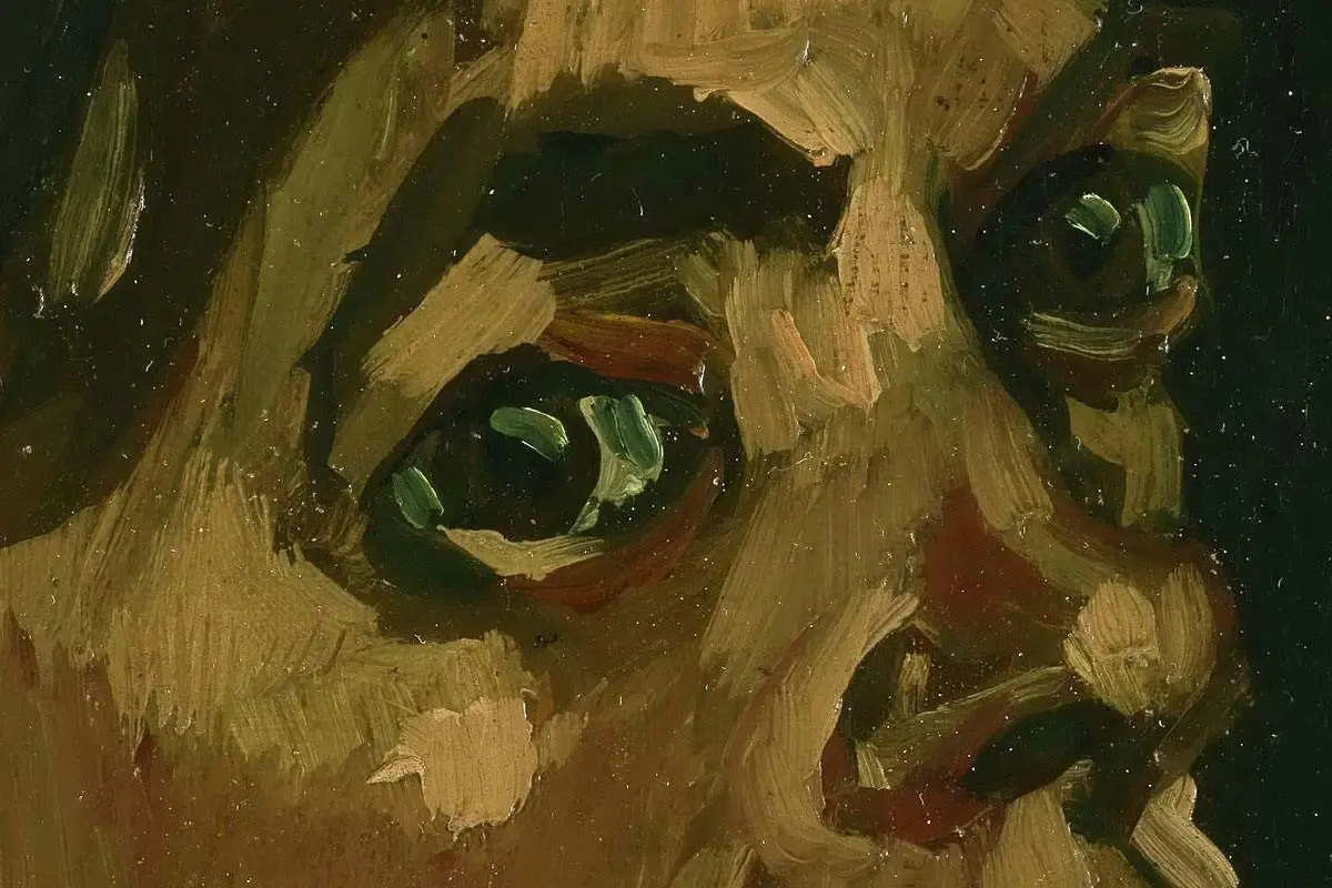 梵高习作油画《女人头像》局部 (1)