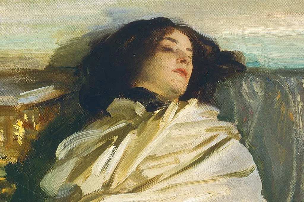 萨金特油画作品《休息》局部 (1)