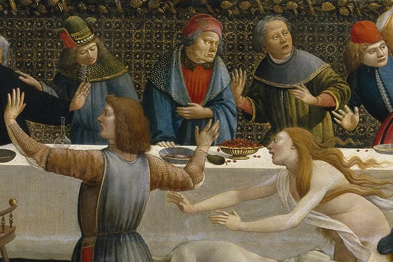 波提切利《纳斯塔吉奥故事》系列组画局部 (9)