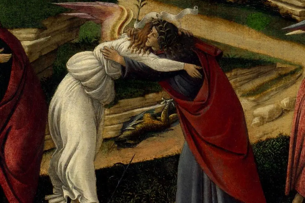 波提切利作品《神秘的耶稣诞生》局部 (8)