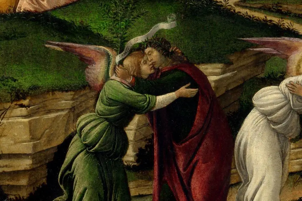 波提切利作品《神秘的耶稣诞生》局部 (9)