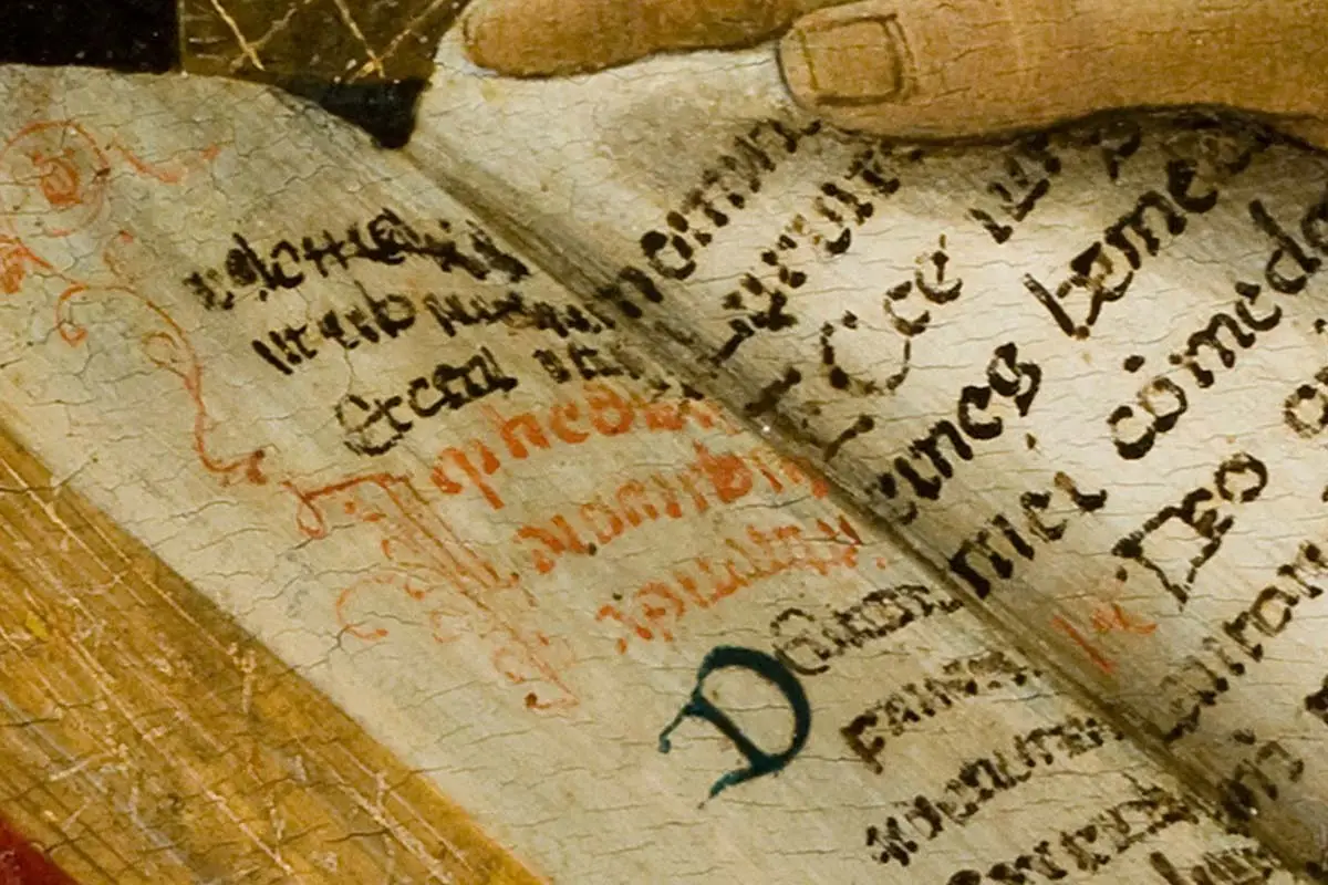 波提切利作品《读书圣母》局部 (8)