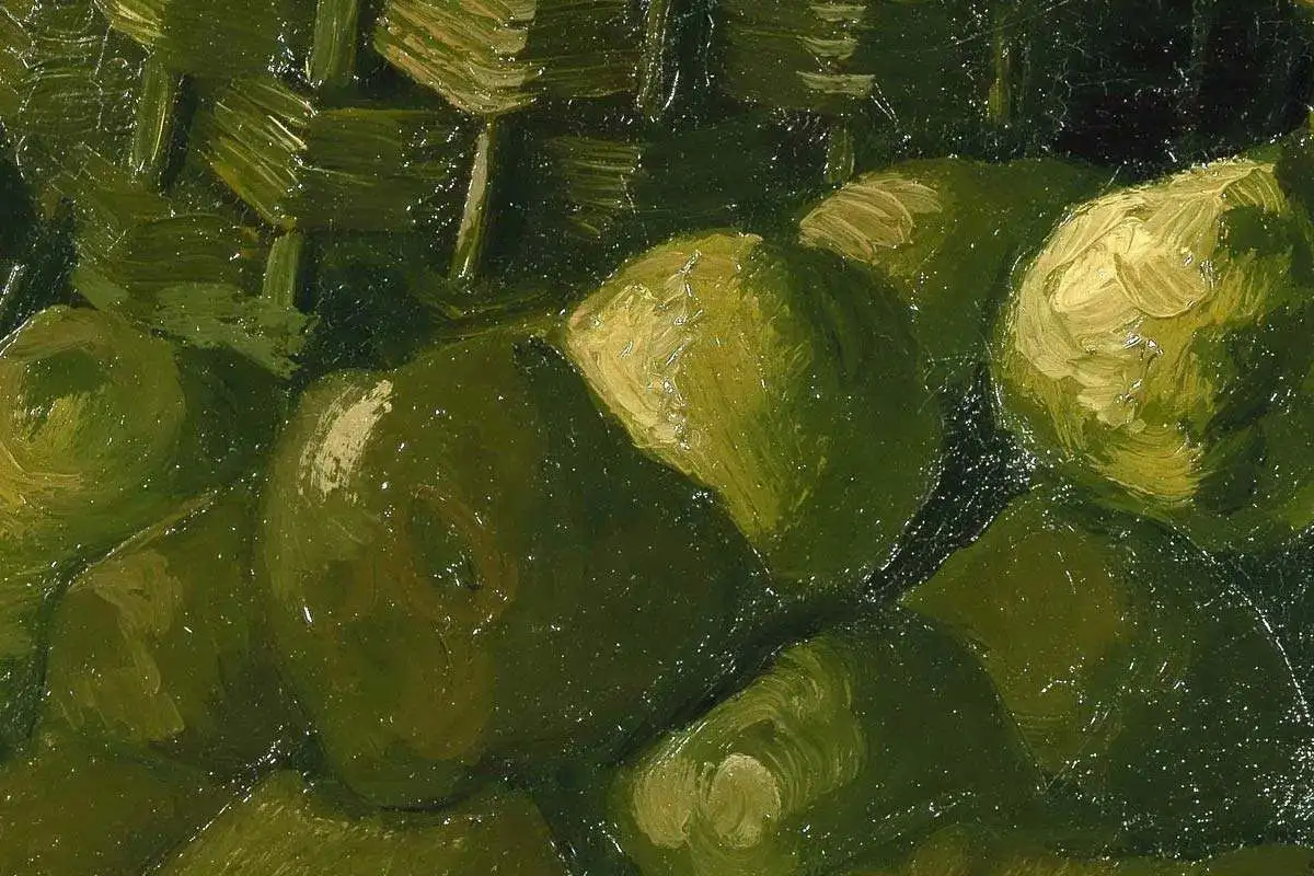 梵高油画静物《篮子里的土豆》高清大图局部细节 (7)