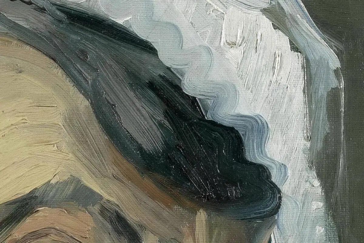 梵高油画头像《老年妇女头像》局部 (2)