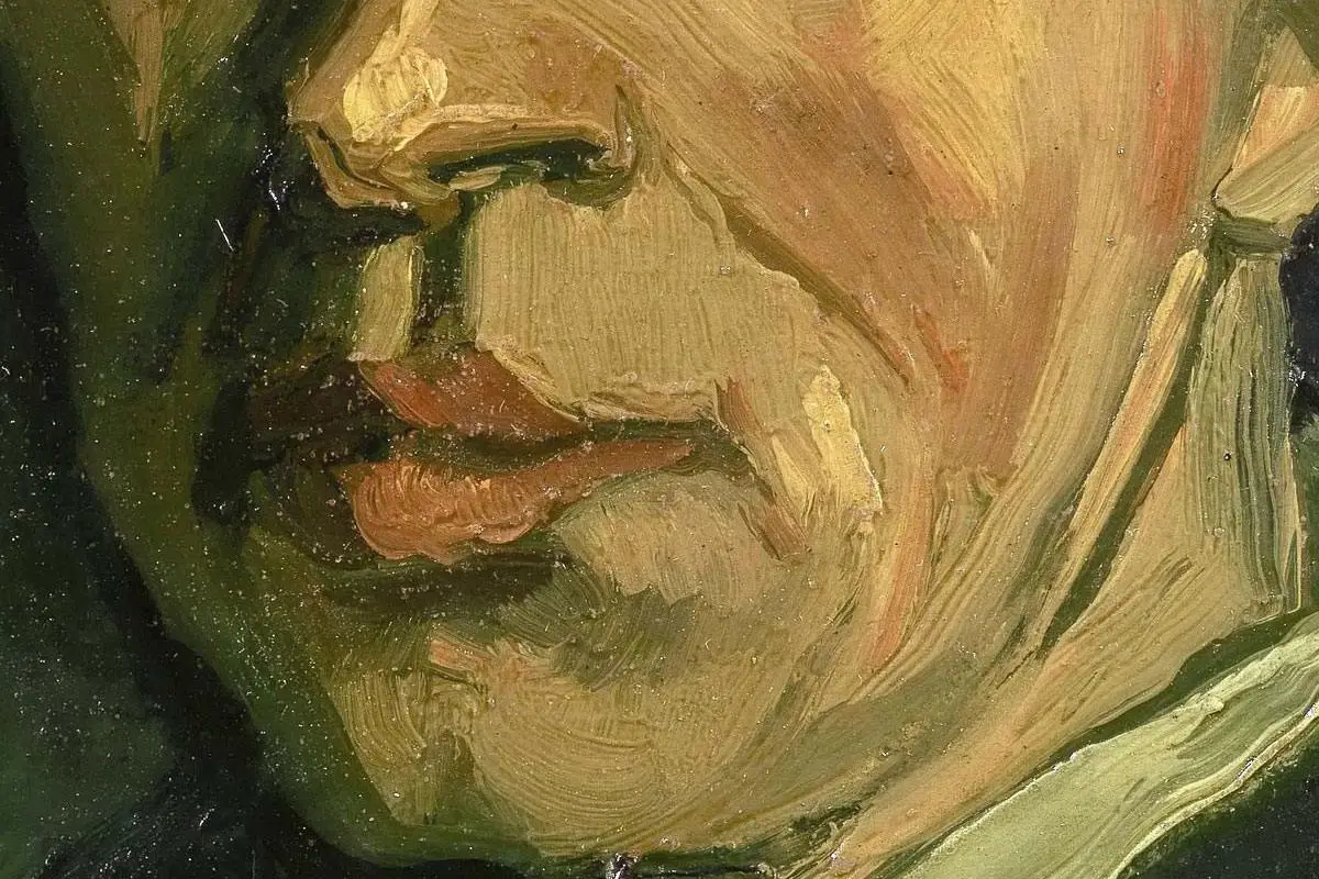 梵高油画头像习作《女人头像》局部 (2)