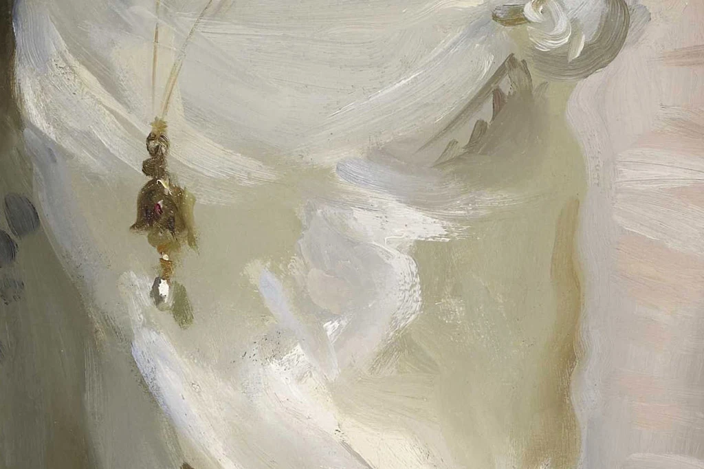 萨金特油画人物《西尔斯夫人肖像》局部 (4)