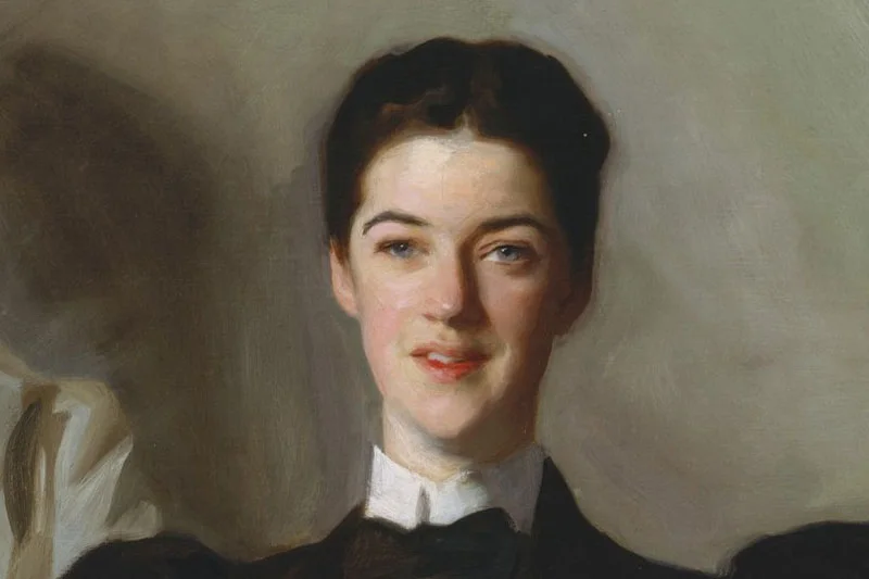 萨金特油画肖像《斯托克斯夫妇》局部 (1)