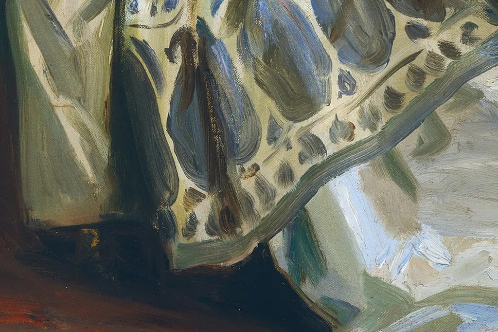 萨金特油画作品《休息》局部 (6)