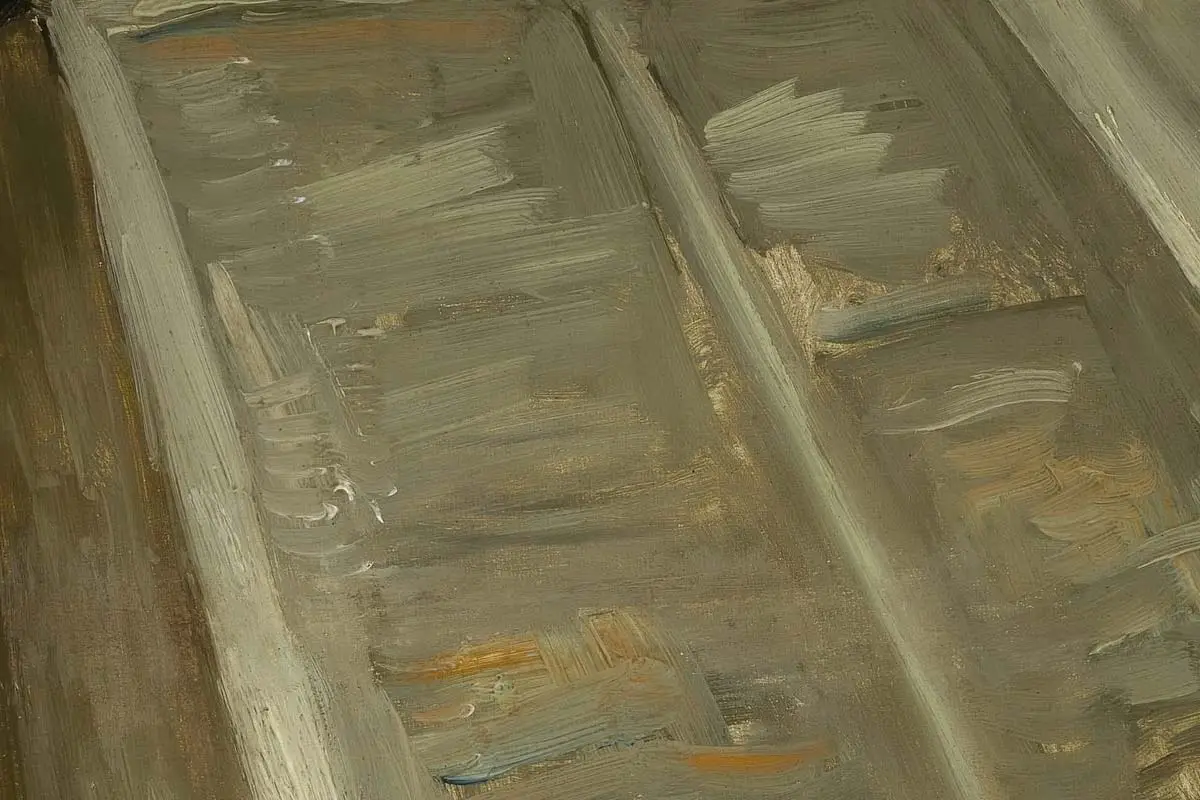 梵高静物油画《带圣经的静物》高清大图局部细节 (3)